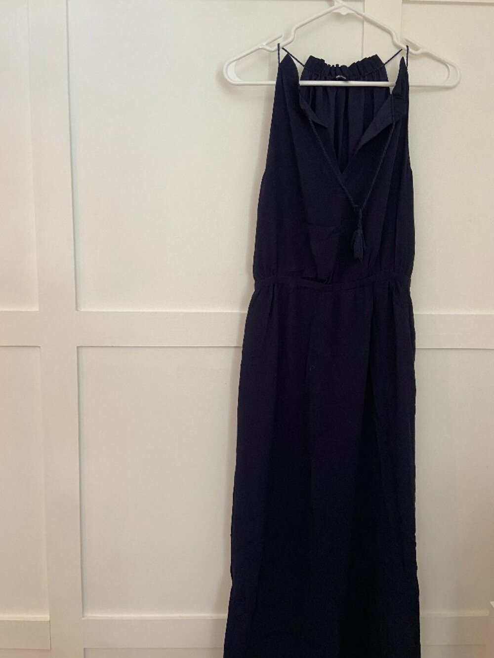 Madewell Navy Blue Chiffon Maxi Dress